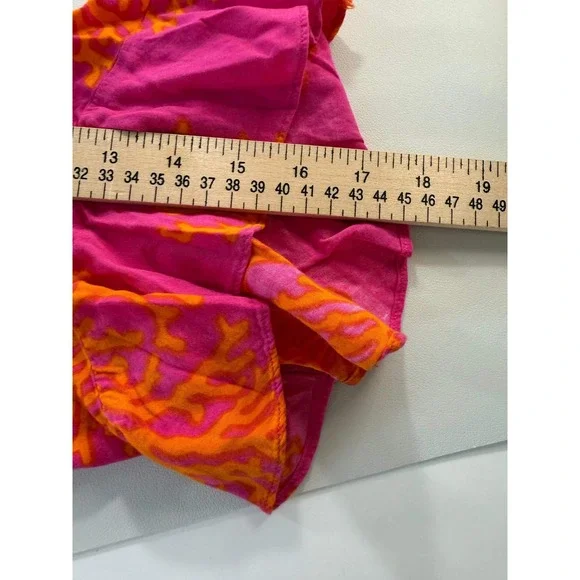 Escapada Pink Coral Print Ruffle Sleeve Womens Blouse Top XL* - Picture 4 of 7